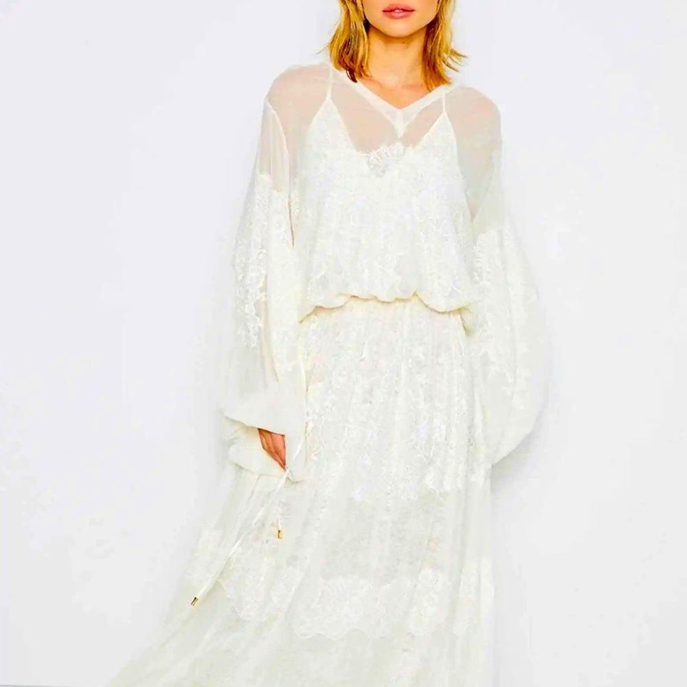 Anthropologie HAH RoyalHahness Dress XS/S eggshell cream NWT